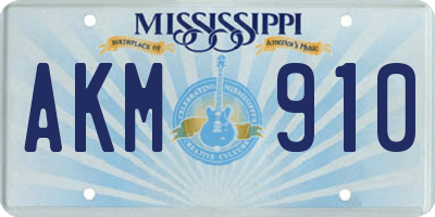 MS license plate AKM910