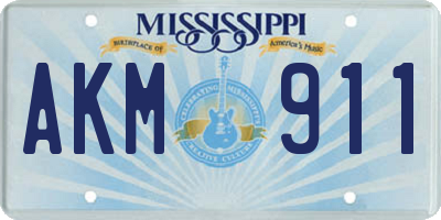 MS license plate AKM911