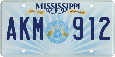 MS license plate AKM912