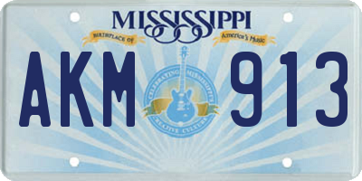 MS license plate AKM913