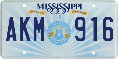 MS license plate AKM916