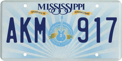 MS license plate AKM917