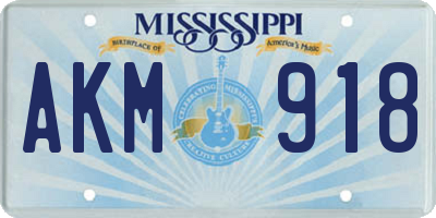 MS license plate AKM918