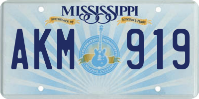 MS license plate AKM919