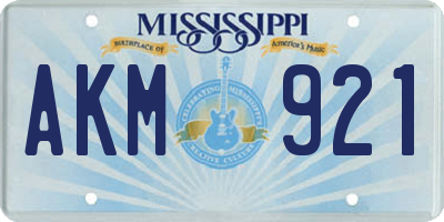MS license plate AKM921