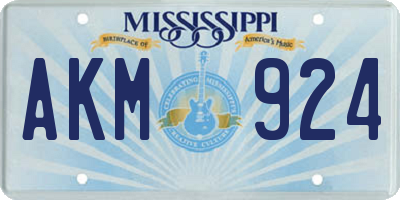 MS license plate AKM924