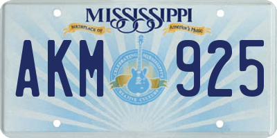 MS license plate AKM925
