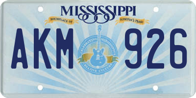 MS license plate AKM926