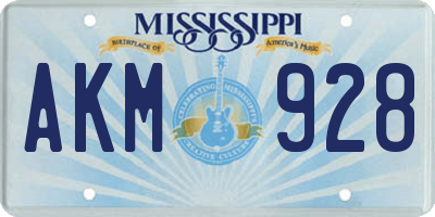 MS license plate AKM928