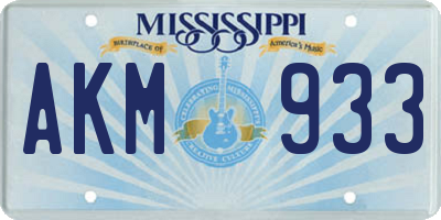 MS license plate AKM933