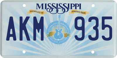 MS license plate AKM935