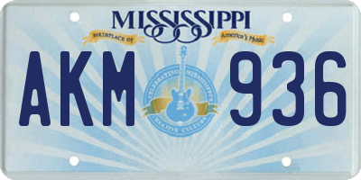 MS license plate AKM936
