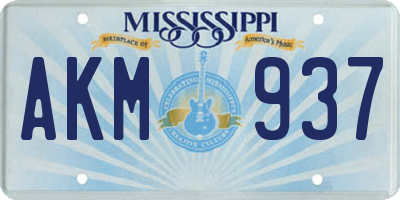 MS license plate AKM937