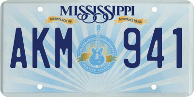 MS license plate AKM941