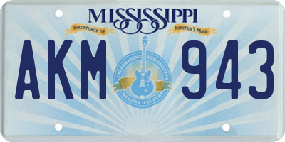 MS license plate AKM943