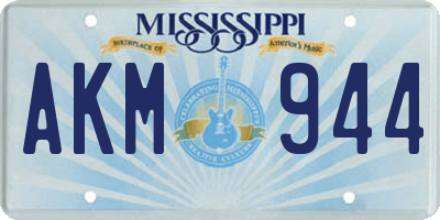 MS license plate AKM944