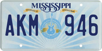 MS license plate AKM946