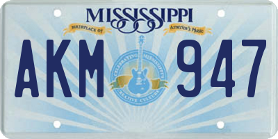 MS license plate AKM947