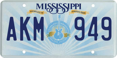 MS license plate AKM949