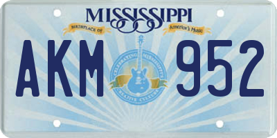 MS license plate AKM952