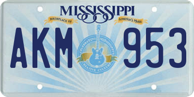 MS license plate AKM953