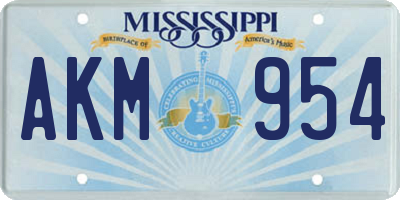 MS license plate AKM954