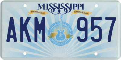 MS license plate AKM957
