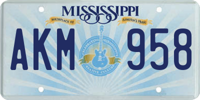 MS license plate AKM958