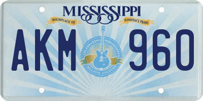MS license plate AKM960