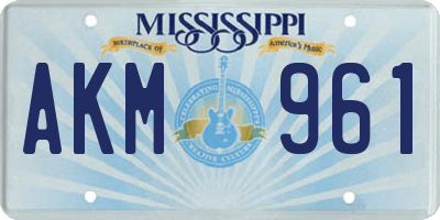 MS license plate AKM961