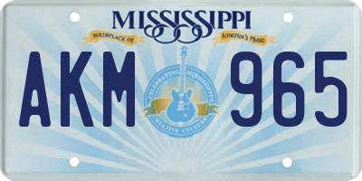 MS license plate AKM965