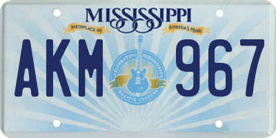 MS license plate AKM967
