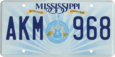 MS license plate AKM968