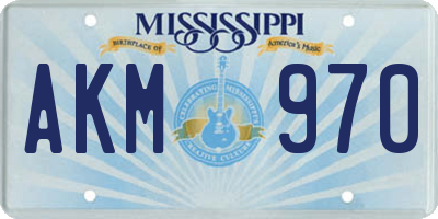 MS license plate AKM970