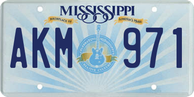 MS license plate AKM971