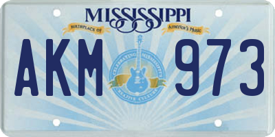 MS license plate AKM973