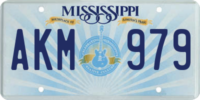 MS license plate AKM979