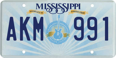 MS license plate AKM991