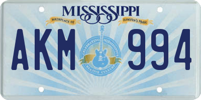 MS license plate AKM994