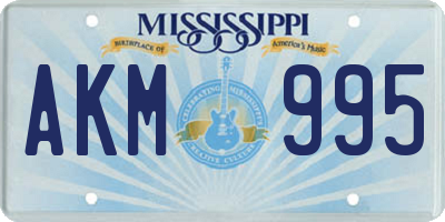 MS license plate AKM995