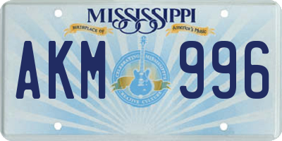 MS license plate AKM996