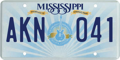 MS license plate AKN041