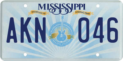 MS license plate AKN046