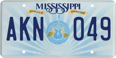 MS license plate AKN049
