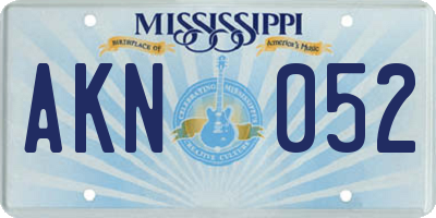 MS license plate AKN052
