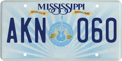 MS license plate AKN060