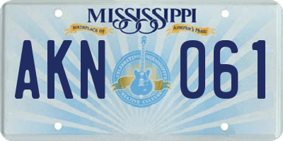 MS license plate AKN061