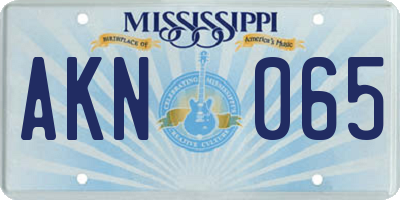 MS license plate AKN065