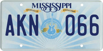 MS license plate AKN066