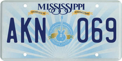 MS license plate AKN069